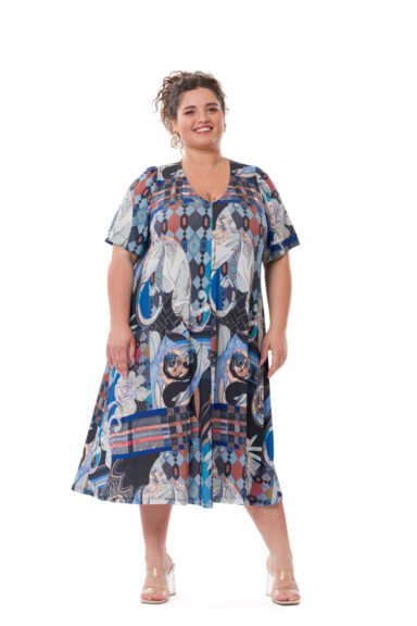 EIRA ABITO IN JERSEY DI VISCOSA TAGLIO A TRAPEZIO - immagine 1