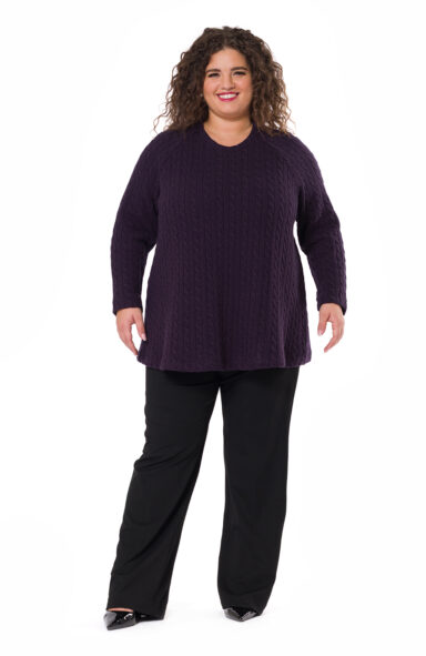 MENTANA MAGLIA IN LANA LAMBSWOOL A TRECCIA - immagine 1