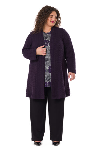 MENTANA CARDIGAN IN LANA LAMBSWOOL A TRECCIA - immagine 1