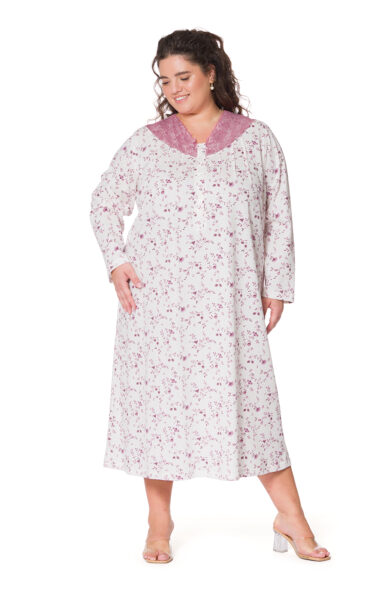 FIASTRA - CAMICIA DA NOTTE CON CARRÈ DOPPIATO IN PIZZO - immagine 1