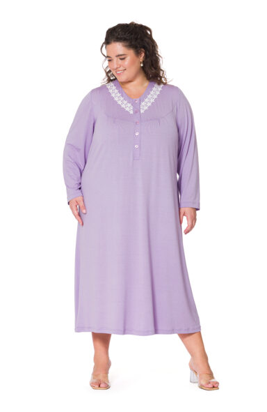 GORIZIA - CAMICIA DA NOTTE CON CARRÈ E PIZZO MACRAMÈ SVIZZERO - immagine 1