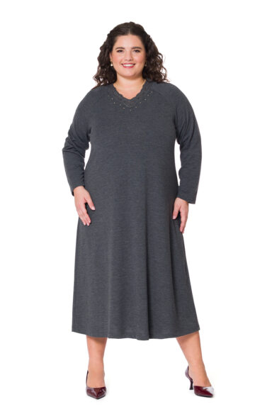 MEDE - ABITO RAGLAN, CON PIZZO IN LANA DOPPIATO SUL TESSUTO - immagine 1