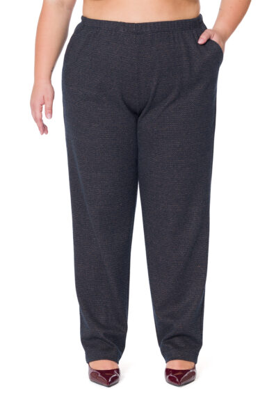 SOLIERA - PANTALONE IN PUNTO MILANO JACQUARD CON TASCHE ED ELASTICO IN VITA - immagine 1